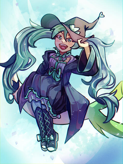 Design of Hatsune Miku as a witch